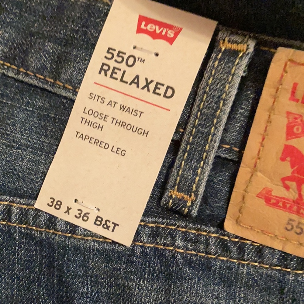 Relisted Levi’s 550 relaxed jean loose through thigh tapered leg cotton 38 46 50 - Picture 16 of 17